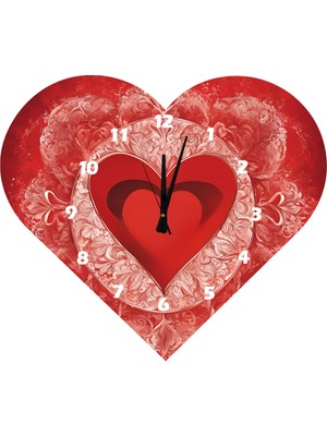 Ti Play  KS07 Kalp Şeklinde 30 x 30  cm   Duvar Saati