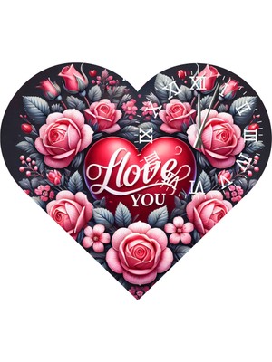 Ti Play  KS68 Kalp Şeklinde 30 x 30  cm   Duvar Saati