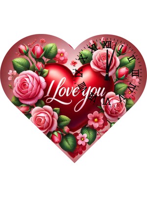 Ti Play  KS16 Kalp Şeklinde 30 x 30  cm   Duvar Saati