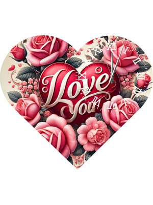 Ti Play  KS63 Kalp Şeklinde 30 x 30  cm   Duvar Saati