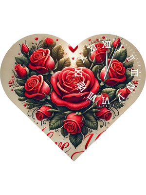 Ti Play  KS81 Kalp Şeklinde 30 x 30  cm   Duvar Saati