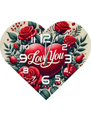 Ti Play  KS90 Kalp Şeklinde 30 x 30  cm   Duvar Saati