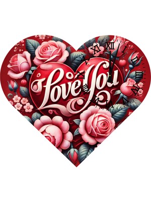 Ti Play  KS21 Kalp Şeklinde 30 x 30  cm   Duvar Saati