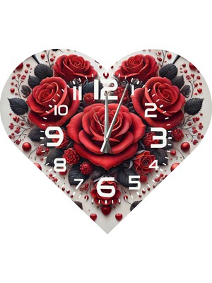Ti Play  KS84 Kalp Şeklinde 30 x 30  cm   Duvar Saati