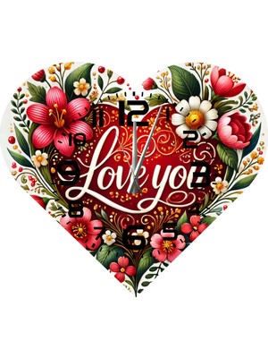 Ti Play  KS96 Kalp Şeklinde 30 x 30  cm   Duvar Saati