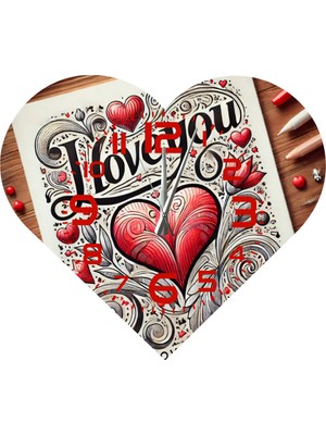 Ti Play  KS101 Kalp Şeklinde 30 x 30  cm   Duvar Saati