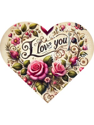 Ti Play  KS43 Kalp Şeklinde 30 x 30  cm   Duvar Saati