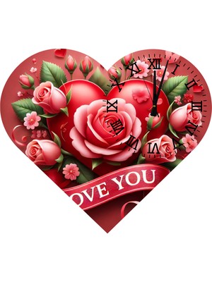 Ti Play  KS09 Kalp Şeklinde 30 x 30  cm   Duvar Saati