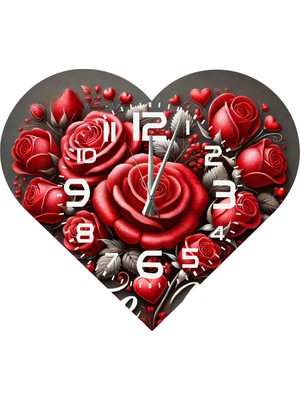Ti Play  KS87 Kalp Şeklinde 30 x 30  cm   Duvar Saati