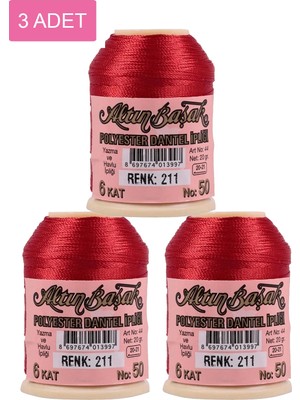 3 Adet  Oya ve Dantel İpi 20 gr  No: 211