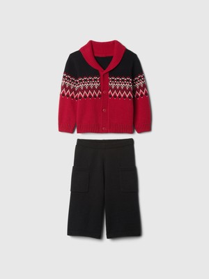 Gap Bebek Çok Renkli Fair Isle Desenli Outfit Set