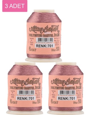 3 Adet  Oya ve Dantel İpi 20 gr  No: 701
