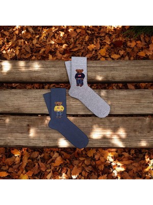 Mono Socks - 4'lü Teddy Bear Pamuklu Çorap