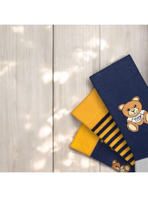 Mono Socks - 3'lü Teddy Bear Ayıcık Desenli Çorap