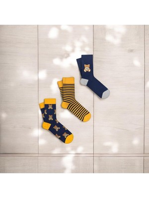 Mono Socks - 3'lü Teddy Bear Ayıcık Desenli Çorap