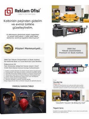 Reklam Ofisi 3 Maymun, Üç Maymun Modern Premium Kanvas Tablo