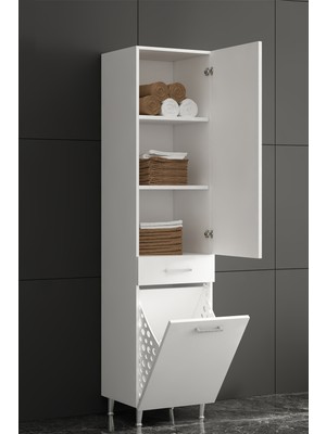 Özceden Boy Dolabı Sepetli 30 cm Mdf Banyo