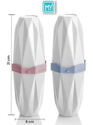 Mybox 2'li Makyaj Fırçalığı Çok Amaçlı Saklama Kutusu - Seyahat Tipi Aksesuar Kalemlik Gözlük Taşıma Kabı