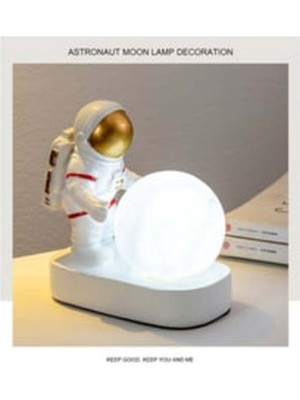 Çelik Ay Lamba Astronot Gece Lambası