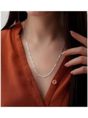 Çelik 925 Ayar Gümüş Figaro Zincir Kolye