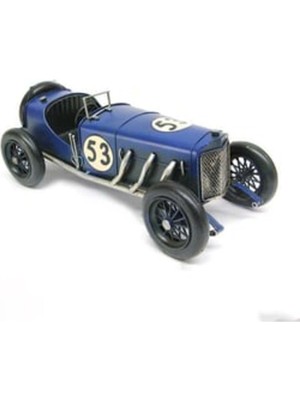 Çelik Nostaljik Metal Yarış Arabası Mavi Büyük Boy
