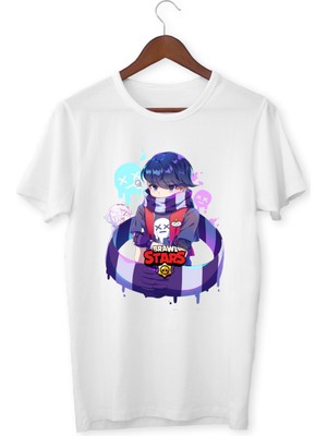 Brawl Stars Edgar Çocuk Yetişkin Beyaz T-Shirt Unisex Çocuk Tişört