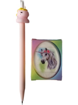 Ceylan Kırtasiye Unicorn Figürlü 0.7 Uçlu Versatil Kalem + Unicorn Resimli Silgi