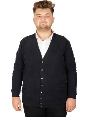 Mode Xl Büyük Beden Erkek Hırka Vanize Selanik Düğmeli 20548 Lacivert