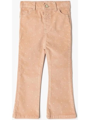 Koton Kız Bebek Kadife Pantolon Ispanyol Paça Pamuklu Cep Detaylı