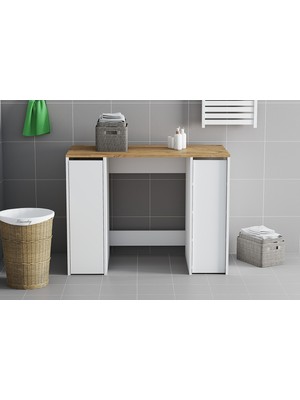 Ilayda 2 Kapaklı Banyo Dolabı- Atlantik Çam / Beyaz