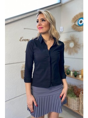 Aychayla Gizli Patlı Slim Fit Gömlek