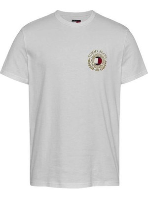 Tommy Hilfiger Logolu Beyaz Siyah T-Shirt