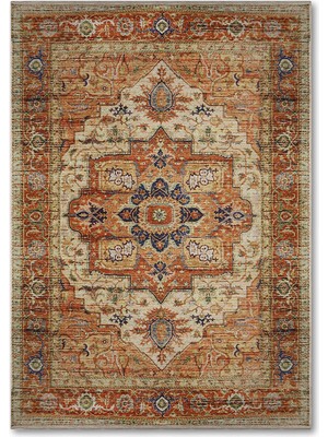 Ethnic Vintage Dijital/şönil Kaydırmaz Kilim Çok Renkli