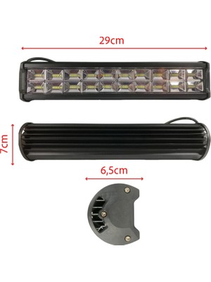 Techmaster 192W 64 LED Quattro Off Road Gündüz Sis Farı Lambası 29CM 12V