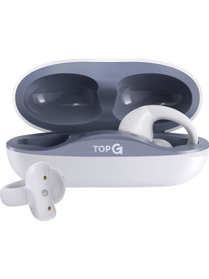TopG Vox Q4 Ear Clip Beyaz Kulak Içi Bluetooth Küpe Kulaklık