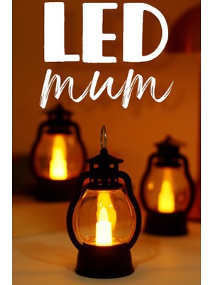 ByKurt LED Mum Mini Kamp Tipi 3 Adet Pil Dahil Dumansız Alev Ledli  Dekor Işığı Siyah PT430