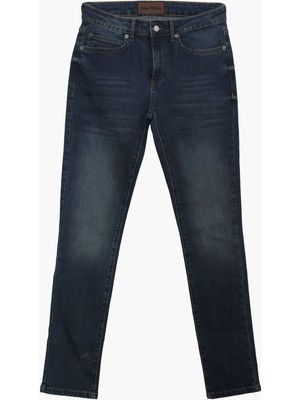 Markapia Erkek Likralı Slim Fit Lacivert Jean Pantolon