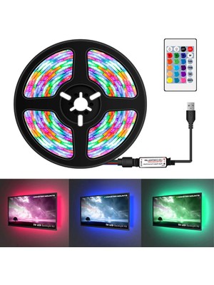 UmoTech Uzaktan Kumandalı Rgb LED Şerit Işık 16 Renk Seçeneği 5 Metre Uzunluk Enerji Verimliliği