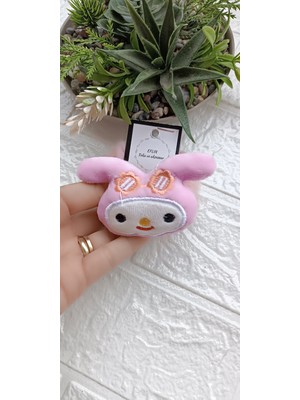 Eflin Toka Sanrio Serisi My Melody Pembe Çocuk Peluş Lastik Simit Saç Toka