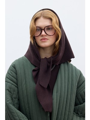 Yumuşak Dokulu Üçgen Atkı Kahverengi