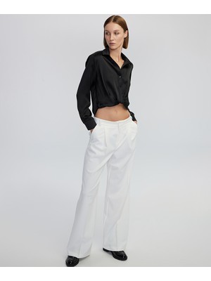 Pileli wide leg fit pantolon IW6240003396018