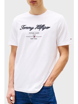 Tommy Hilfiger  Pamuk Regular Fit Bisiklet Yaka T Shirt Erkek T Shirt MW0MW33691 Ybr