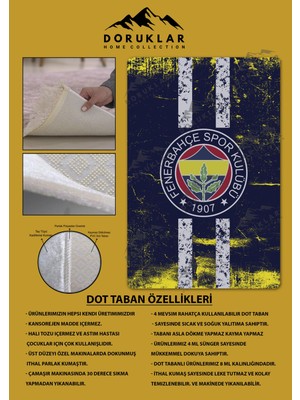 Doruklar Home Collection Kaymaz Taban Makinada Yıkanabilir Dijital Baskı Modern Desenli Genç Odası ve Çocuk Odası Halısı Dot Taban Halı