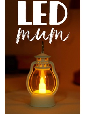 ByKurt LED Mum Mini Kamp Tipi 1 Adet Pil Dahil Dumansız Alev Ledli  Dekor Işığı Beyaz PT430