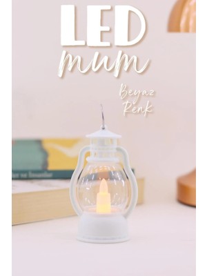 ByKurt LED Mum Mini Kamp Tipi 1 Adet Pil Dahil Dumansız Alev Ledli  Dekor Işığı Beyaz PT430