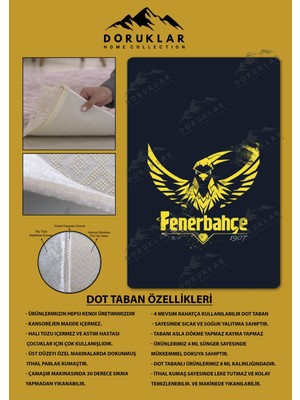 Doruklar Home Collection Kaymaz Taban Makinada Yıkanabilir Dijital Baskı Modern Desenli Genç Odası ve Çocuk Odası Halısı Dot Taban Halı