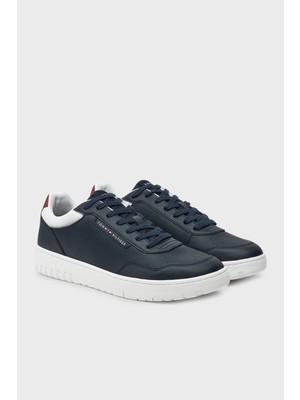 Tommy Hilfiger Logolu Deri Karışımlı Sneaker Ayakkabı Erkek Ayakkabı FM0FM05369 Dw5