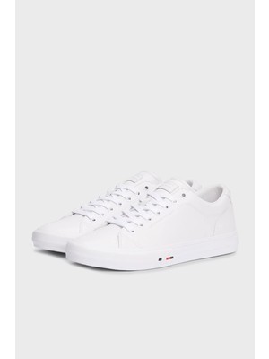 Tommy Hilfiger Logolu Deri Sneaker Ayakkabı Erkek Ayakkabı FM0FM05312 Ybs