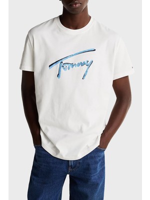 Tommy Jeans  Pamuk Regular Fit Bisiklet Yaka Logolu T Shirt Erkek T Shirt DM0DM21109 Ybl