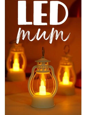 ByKurt LED Mum Mini Kamp Tipi 3 Adet Pil Dahil Dumansız Alev Ledli  Dekor Işığı Beyaz PT430